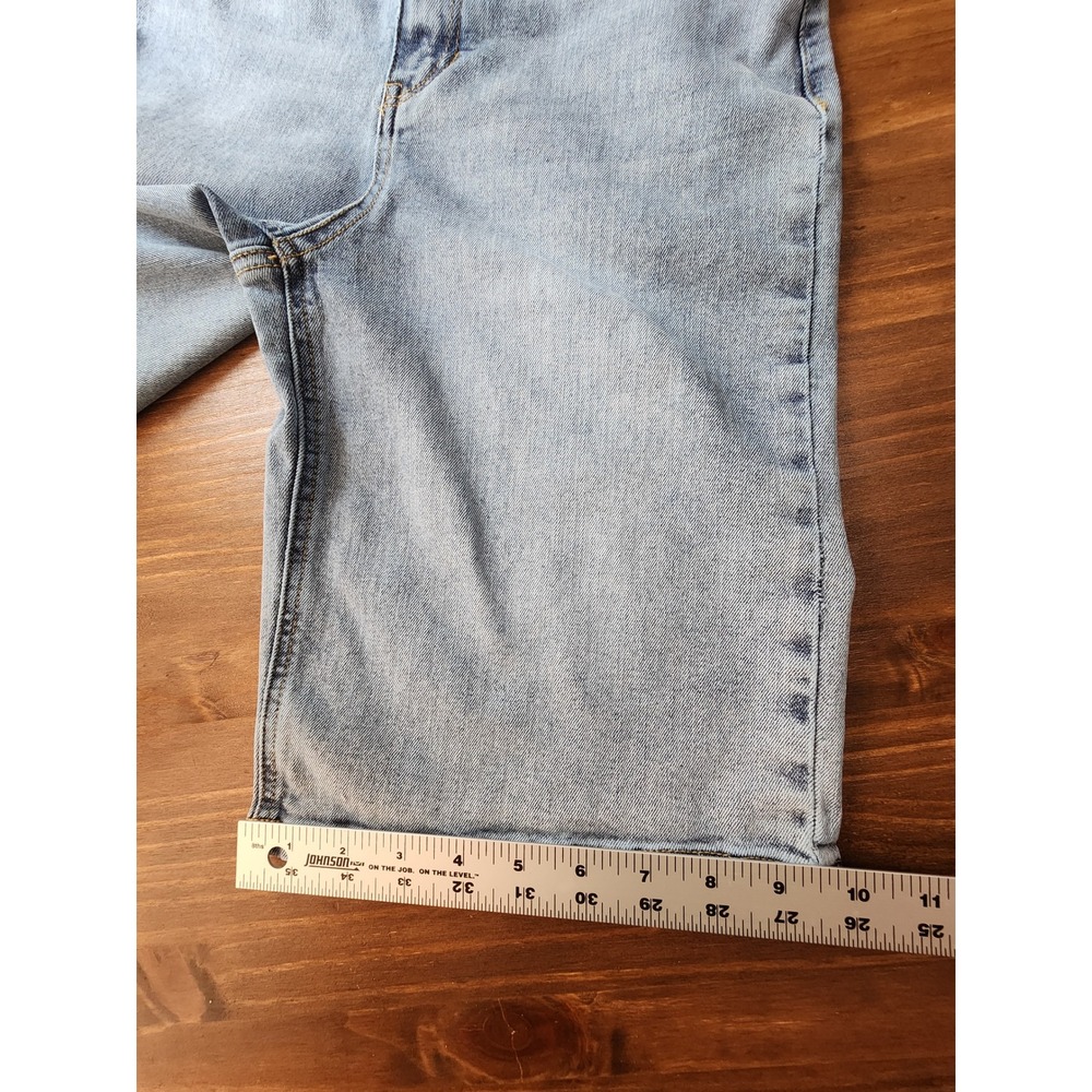 Blue Spice Grunge Bermuda Denim Shorts Longline Light Wash Size 1 Blue - Picture 7 of 9
